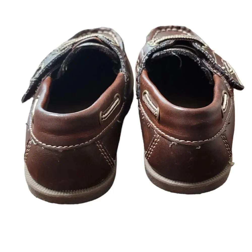 Boys brown deck/ dress shoe velcro